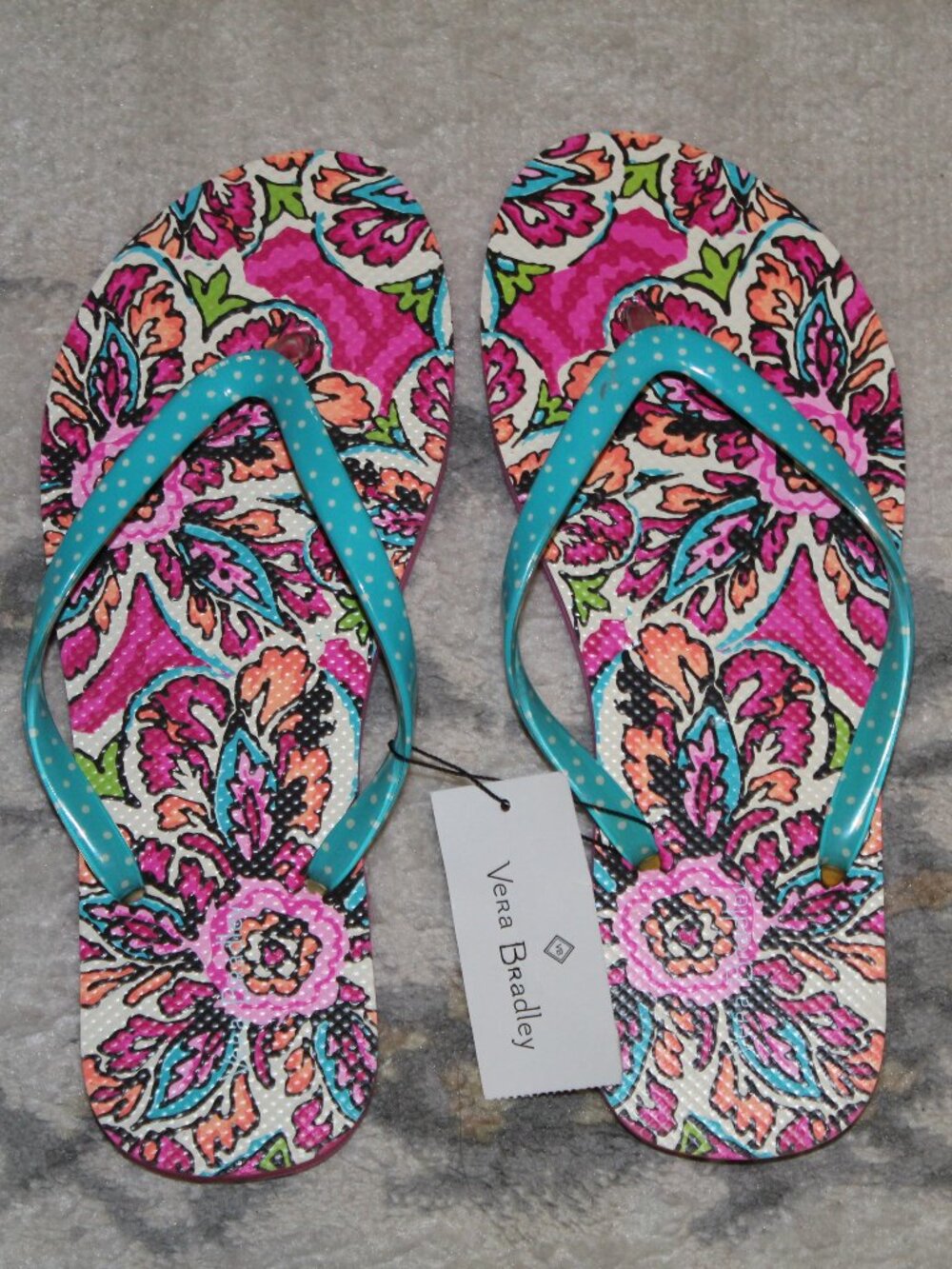 Vera Bradley Sunburst floral pattern flip flops